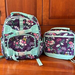 Mackenzie Floral Blooms Backpacks size small with lunch bow